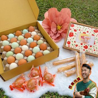 預購【香蕉推薦含運組A】<br>蛋捲1盒+彩色蛋30顆+皮蛋4顆